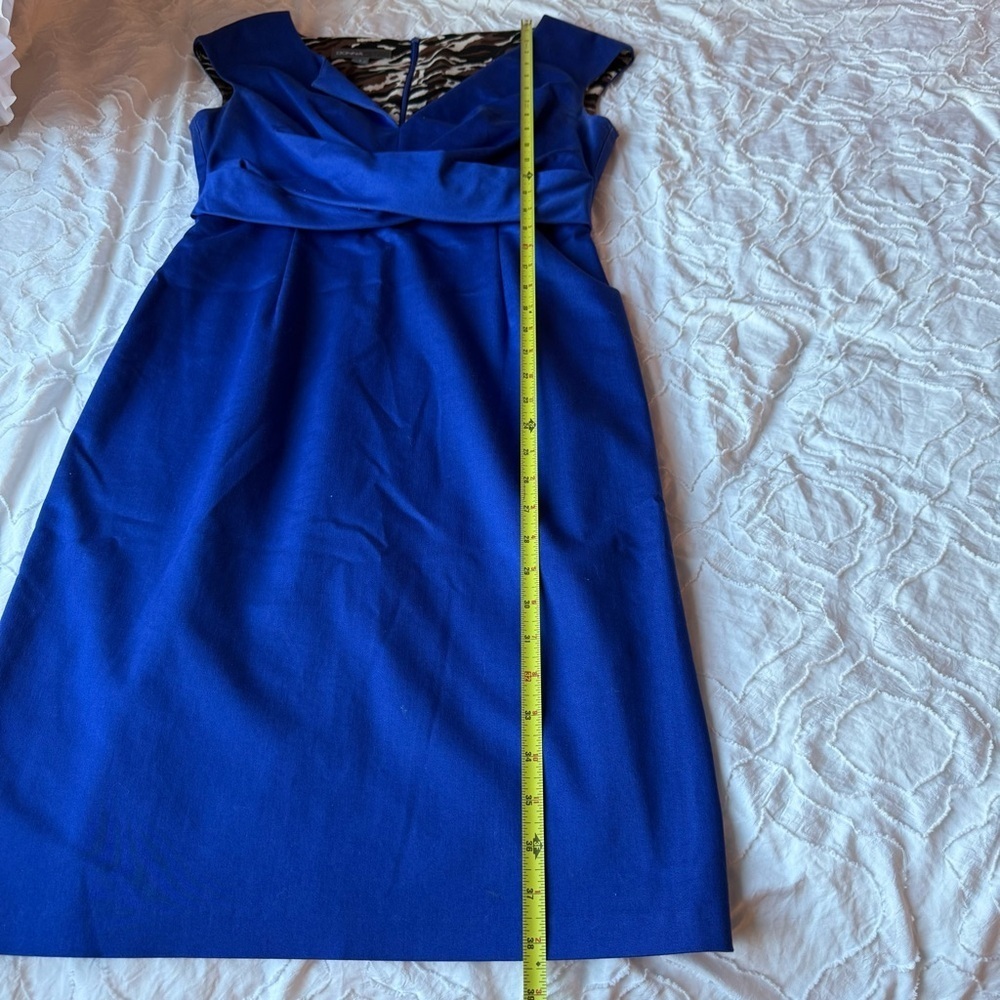 Donna Ricco Royal Blue Midi Dress Formal Wedding Guest Dress - Picture 3 of 9